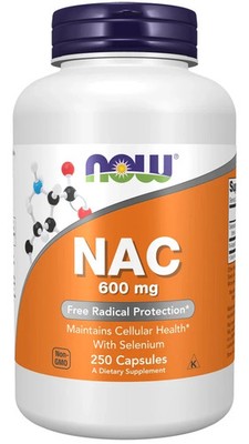 NOW Foods NAC N-Acetyl Cysteine 600mg 250 Caps Free Radical 01/31EXP