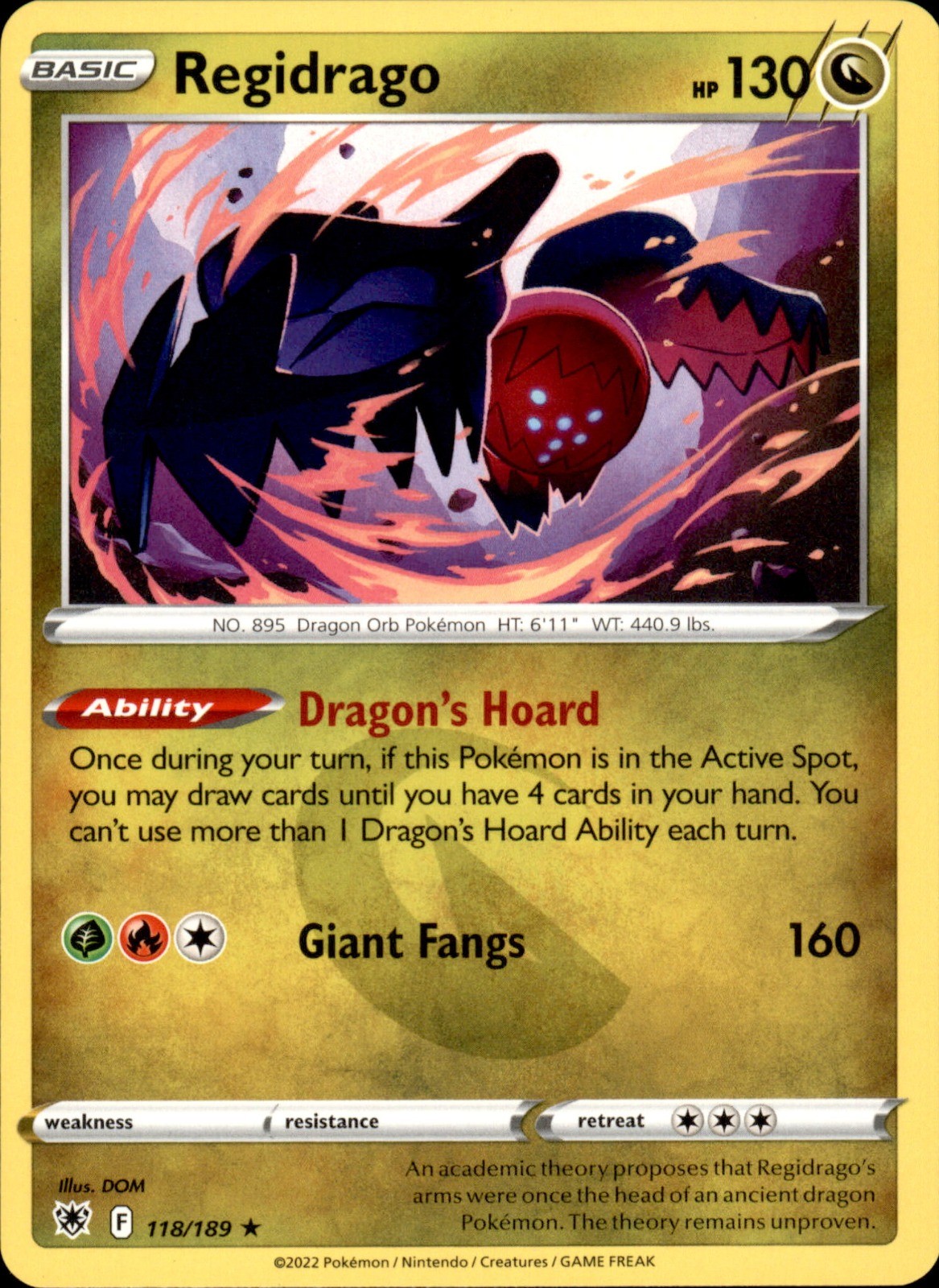 Regidrago 118/189 Rare - Pokemon SWSH10: Astral Radiance