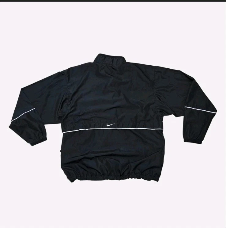 Nike Men's Black Lightweight Windbreaker Jacket Stand-Up Collar Zip Size L