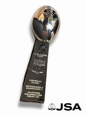 Drew Brees Signed Replica Super Bowl XLIV Vince Lombardi Trophy Saints ~ JSA COA