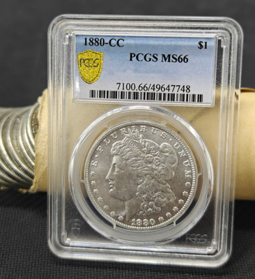 1880-CC Morgan Silver Dollar PCGS Circulated Carson City Key Date Graded Coin