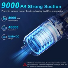 Handheld Car Vacuum Cleaner, 9000Pa Vacuum Cleaner and Air Duster, 120W High ...