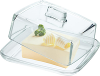 Butterdose Aus Glas, Rechteckige Butterglocke, Klare Butterschale Mit Deckel Und