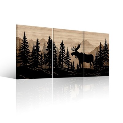 Moose Wall Art Cabin Decor Rustic Farmhouse Bedroom Bathroom Living Room Moos...