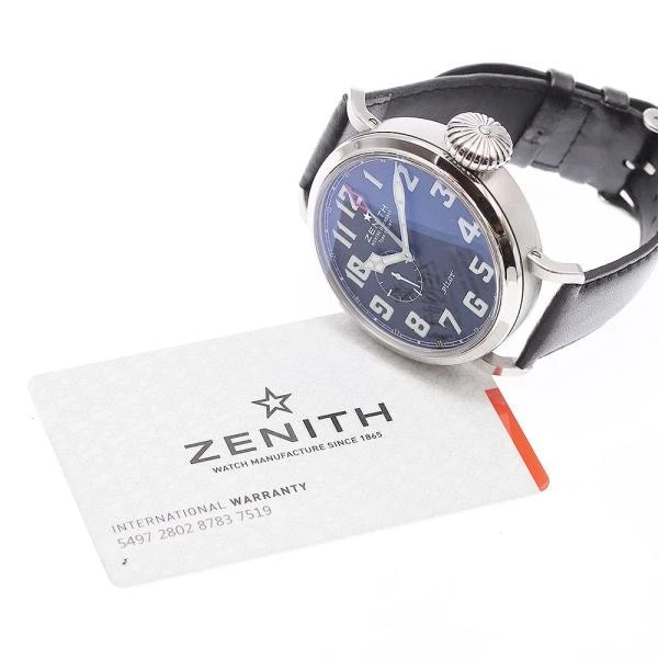 Zenith — Zenith Pilot Aero-Naut Type 20 03.2430.693 47mm SS Black Dial Watch #C3930