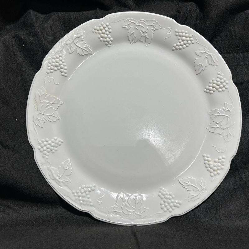 Vintage Indiana Milk Glass Colony Harvest Grape 14" Round Serving Platter 