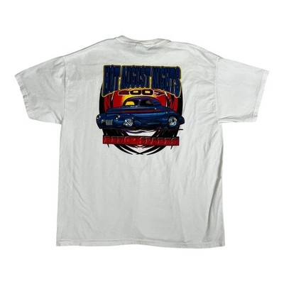 Vintage Hot August Nights Shirt Mens XL White 2007 Reno Sparks Classic Car Tee