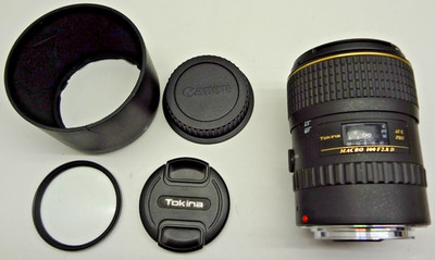 Tokina AT-X Pro Macro 100mm Lens F2.8 D Canon EF Mount w/Tiffen UV Protector