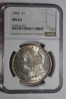 1890 Morgan Silver Dollar MS63 NGC #092