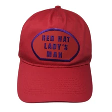 Red Hat Lady's Man Snapback Hat Red One Size Solid Vent Holes Otto
