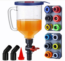 Spill-Proof Oil Funnel Kit w/ 12 Adapters, Magnetic Boards, Valve, Universal Fit