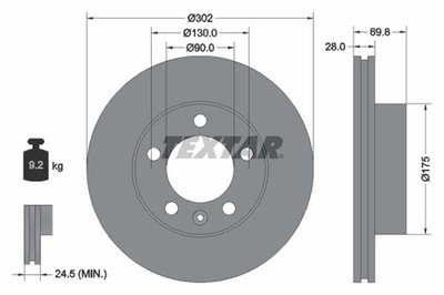 2x TEXTAR Bremsscheibe PRO 92228603 für MASTER RENAULT OPEL MOVANO NISSAN NV400