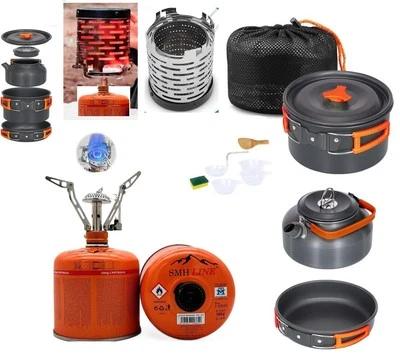 SMH LINE Klappbarer Mini Campingkocher 3200W Gaskocher Gas Faltbar Kochgeschirr Heizung