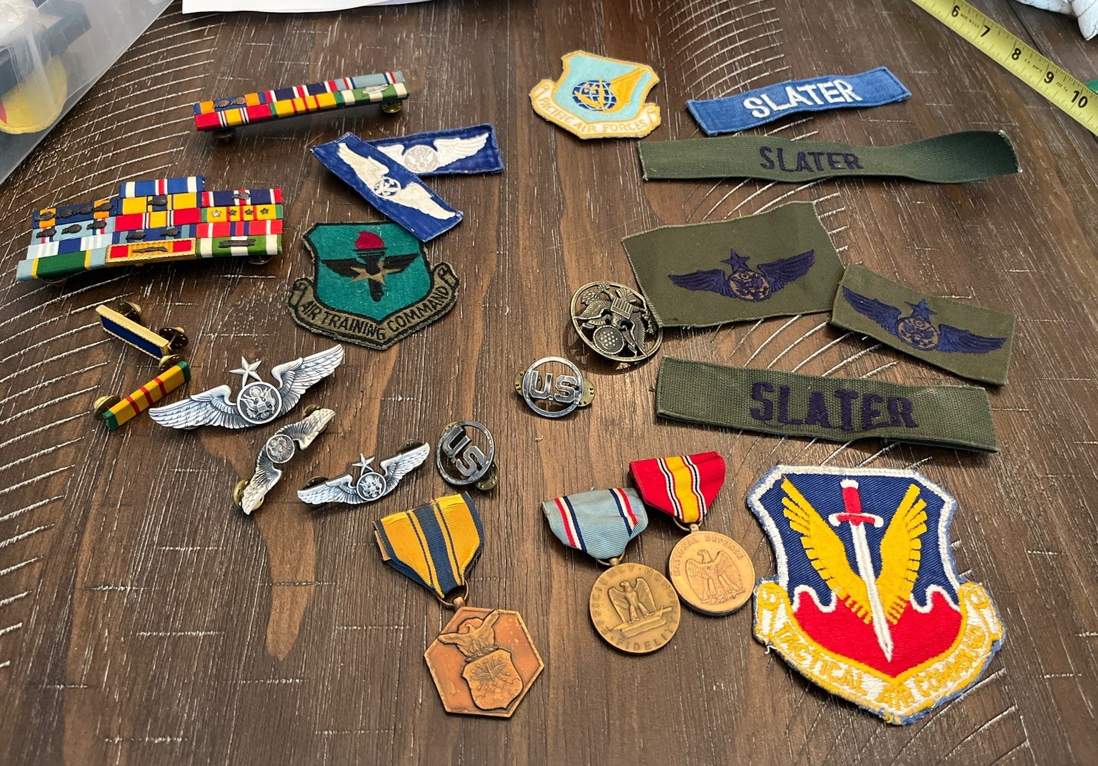 Vietnam War US Air Force Air Crew Named Group Patches Wings Name Tapes Ribbons