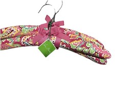 Vera Bradley Capri Melon Retired Print 3 Pack Padded Fabric Hangers  *BRAND NEW*