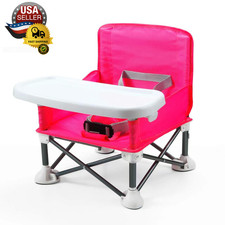 Portable Travel Booster Seat with Tray Folding Baby Seat Booster High Chair for