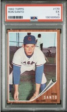 1962 Topps Ron Santo #170 Chicago Cubs HOF Well Centered PSA 5 EX Low POP!