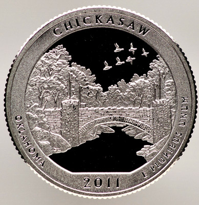 2011-S ATB Chickasaw Oklahoma Quarter Proof   90% Silver   .1808 Troy oz F030