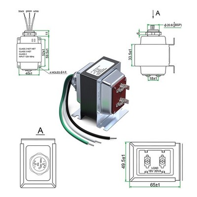16V30VA geschirmte Video Türklingel Leistungstransformator mit einfachem Instal