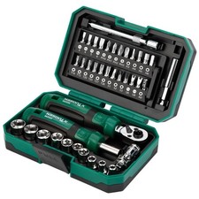 40PCS Small Drive Socket Ratchet Wrench Screwdriver Set, 1/4 Inch Metric Socket