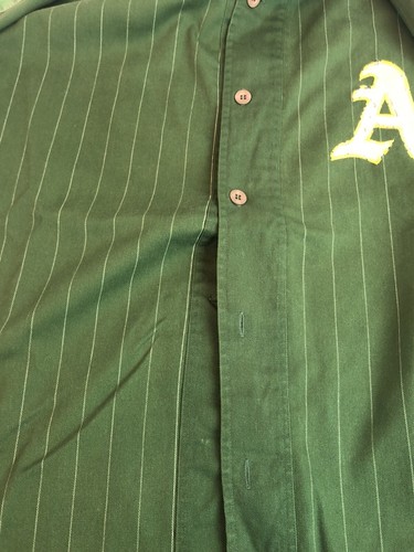 Vintage Oakland Athletics Starter Jersey Size XL Pinstripes Distressed Baseball - Picture 6 of 12