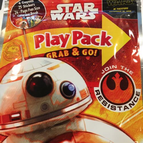 Star Wars New Play Pack Grab & Go Crayons Stickers Coloring Book Travel Gift