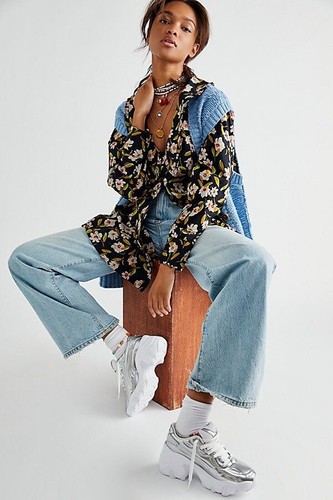 NEW FREE PEOPLE Sz XS CHARLIE PRINTED 