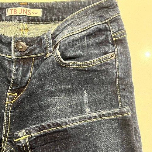 LTB Little Big Low Rise Boot Cut Jeans Womens Size 28/32 Dark Wash Distressed