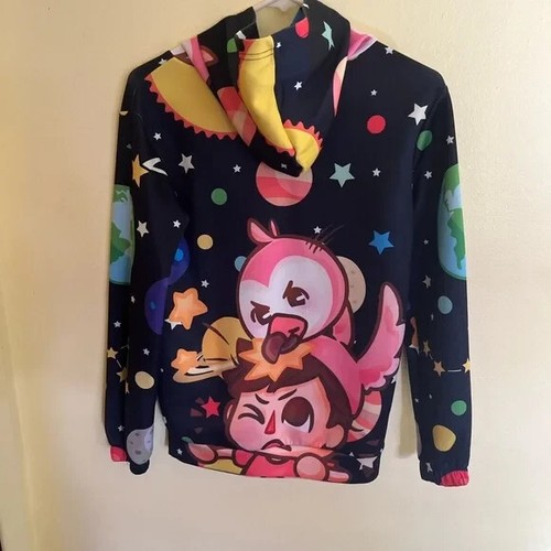 Flamingo YouTuber Colorful Kids Graphic 3D Hoodie Size Large - Picture 2 of 4