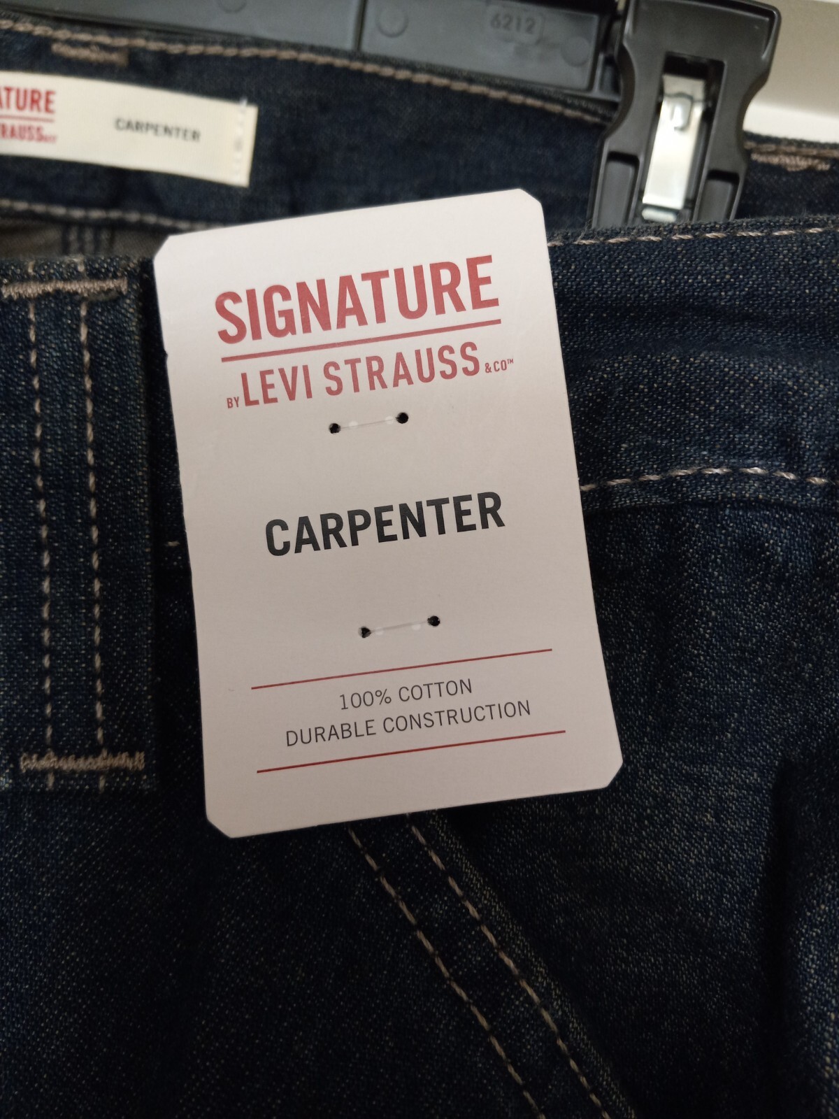 Levi's Signature Strauss Jeans Workwear Carpenter  Blue Men's Dark Wash 42×30  thumbnail 4