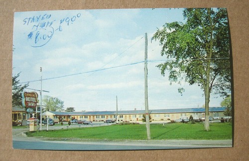 POSTCARD "CADILLAC MOTEL" WINDSOR Ontario hotel travel Canada 1950-60s;