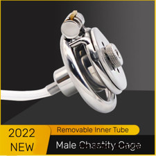 Metal Chastity Device Ring Concealed Lock Negative Removable Inner Tube