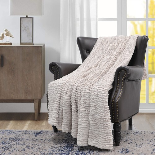 Colleen Air Brushed Faux Fur Throw Blanket Super Soft Warm for Couch Home Décor - Picture 61 of 97