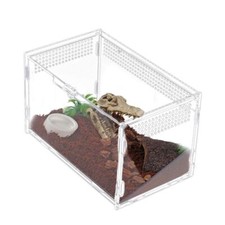 Acrylic Jumping Spider Terrarium Enclosure Mini Reptile Tank Habitat with Loc...