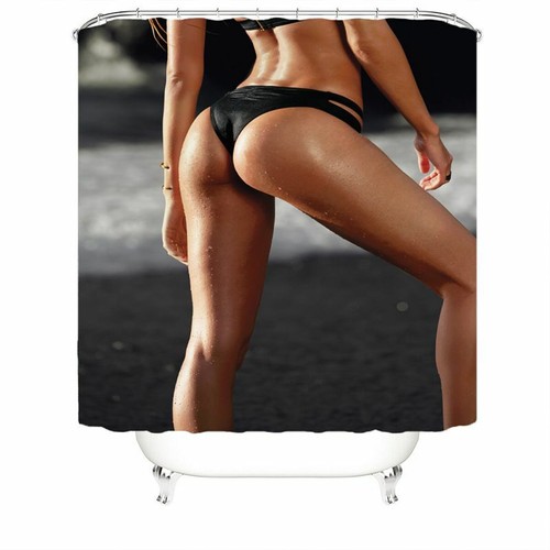 Sexy Lady Long Legs Shower Curtain Set Non-Slip Bathroom Mat Toilet Lid Cover - Picture 2 of 12