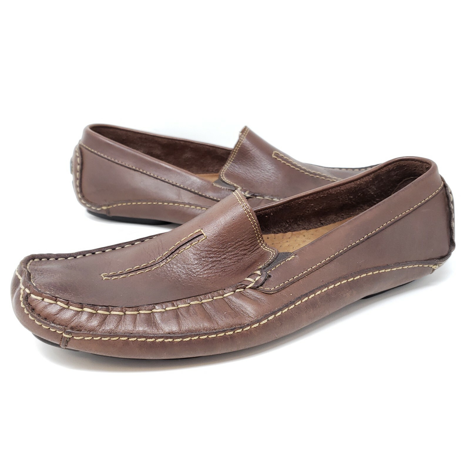 Clarks Mens Driving Loafers 10 M Brown 
