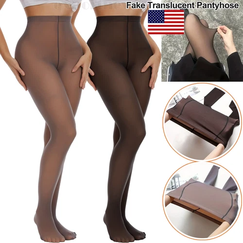 Medias de cintura alta Mujeres Pantys translúcidos falsos Medias térmicas - Bild 1 von 23