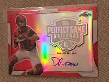DREW ROMO 2019 Leaf Perfect Game Metal Red Prismatic Autograph #1/1 ROCKIES