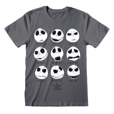 The Nightmare Before Christmas T-Shirt Many Faces Jack Skellington Pumpkin King
