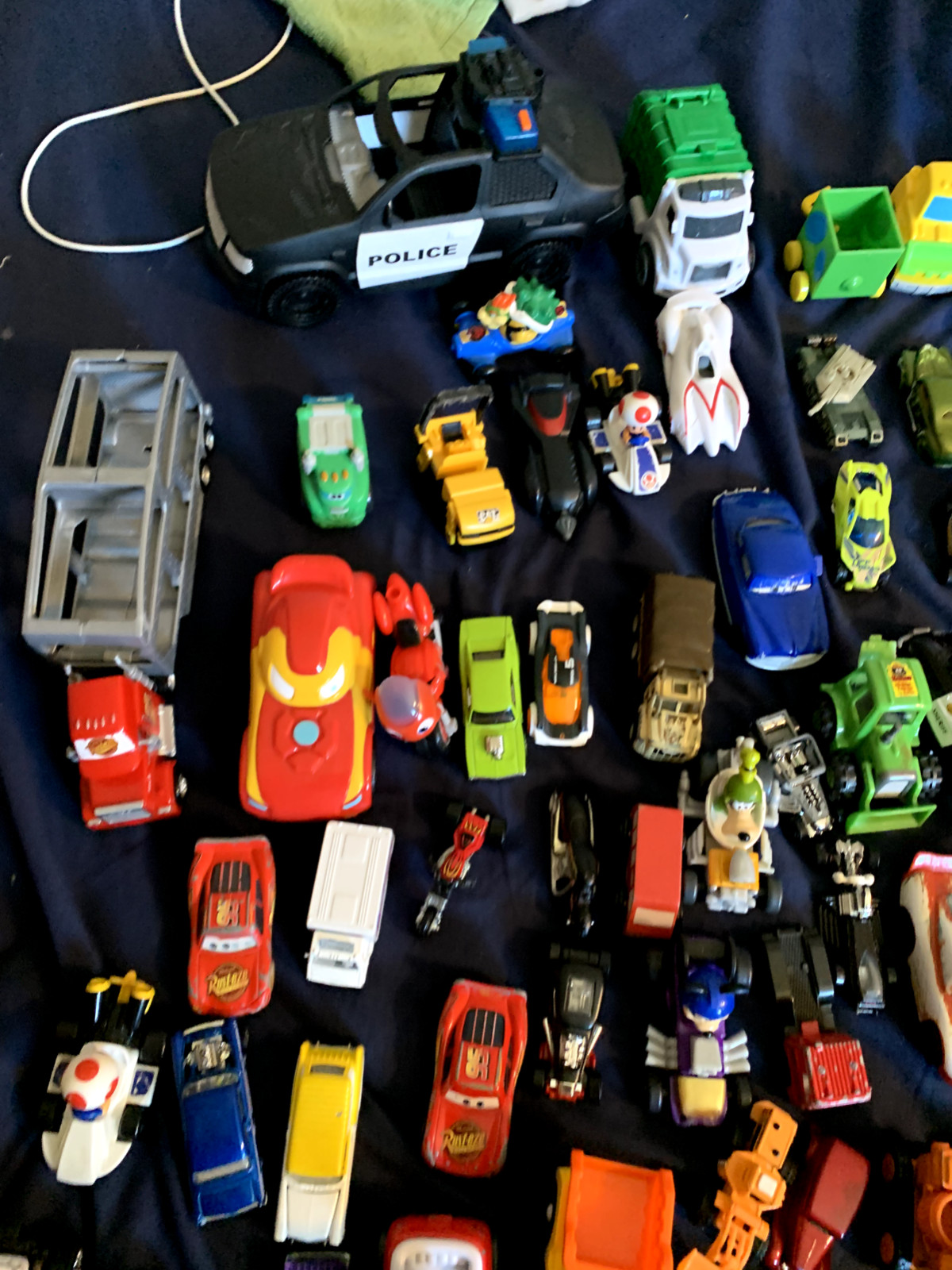 Huge lot over 80 Kids Cars Toy Cars Trucks Helicopter Hot Wheels Mario Police