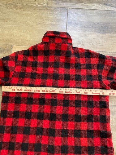 Woolrich Shirt Mens 15 M Vtg Buffalo Plaid Wool Flannel Hunter Hiker 40's 50's - Picture 13 of 22