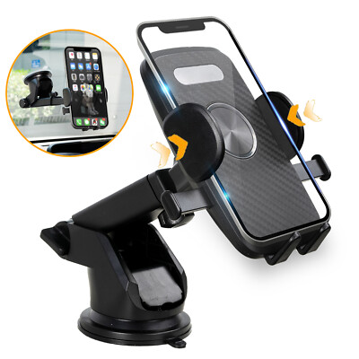 XUKEY  Car Phone Holder Windshield Dashboard Clamp Dash Mount For 4-7'' Cradle X