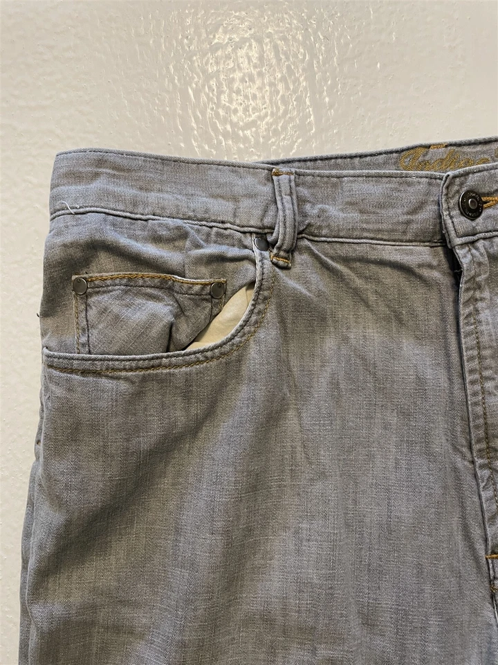 Pantalones de mezclilla Indigo Palms Tommy Bahama 38 x 34 calce clásico gris claro 100 % algodón Foto 2 de 4