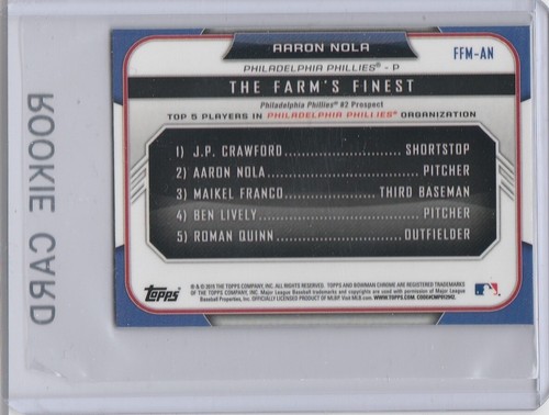 AARON NOLA ROOKIE CARD 2015 Mini Chrome SHIMMER REFRACTOR RC Baseball Phillies! - Picture 2 of 2