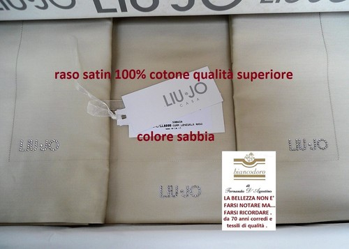Completo lenzuola matrimoniali LIU - JO raso satin cotone 100% , colore sabbia - Bild 2 von 6
