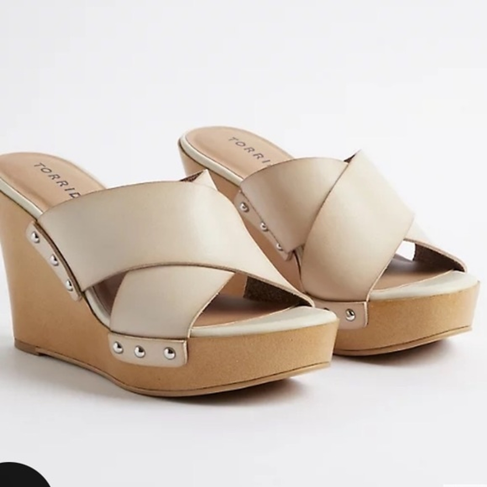 Torrid Strappy Bone Faux Wood Platform Wedge Shoes Heels US Size 7 Wide  Width | eBay