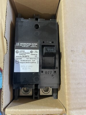 Square D Q2L2100 03274 /240V, 100A Circuit Breaker