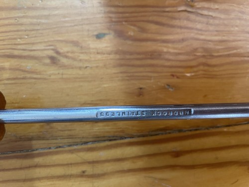 "Espátula parrilla barbacoa vintage Androck Turner mango madera inoxidable triángulos 20""" - Imagen 6 de 8