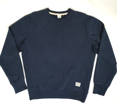 Deus Ex Machina Sweatshirt Mens M Navy Blue Crewneck Moto Biker Embroidered Logo