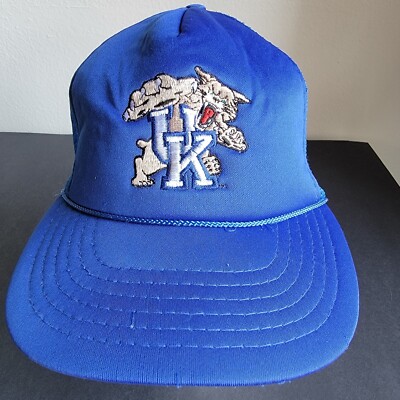Vintage Kentucky Wildcats Snapback Trucker Hat Cap NCAA Basketball Mohr s Blue